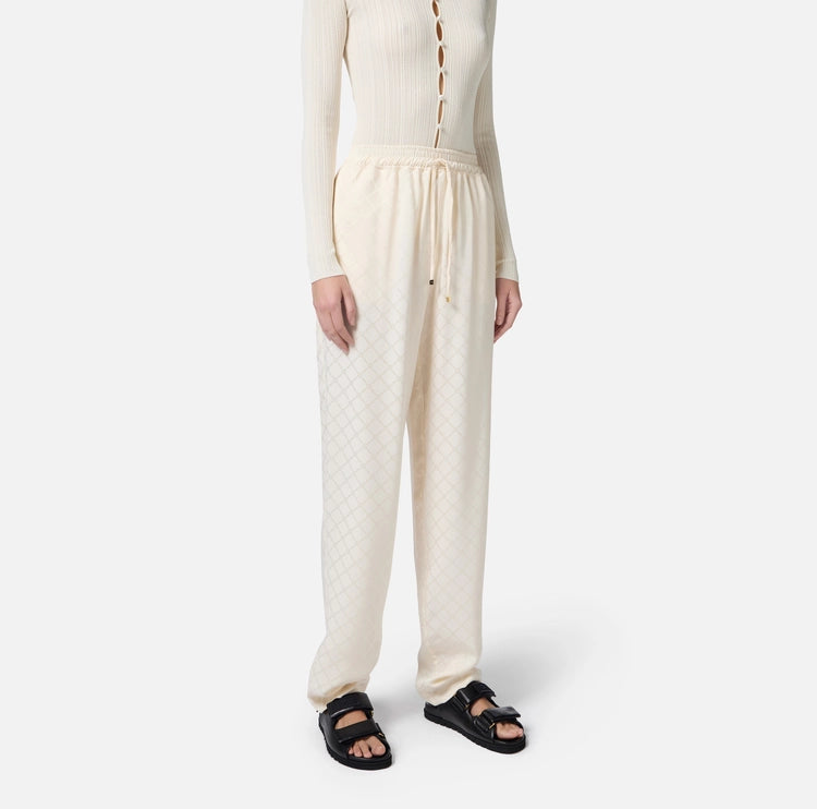 Joggers in satin con losanga jacquard PA09152E2 Elisabetta Franchi
