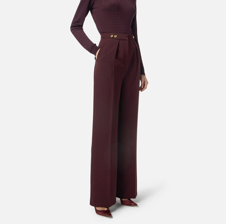 Pantaloni in crêpe con accessorio gioiello PA09956E2 Elisabetta Franchi