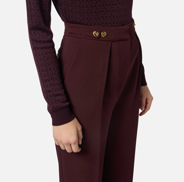 Pantaloni in crêpe con accessorio gioiello PA09956E2 Elisabetta Franchi