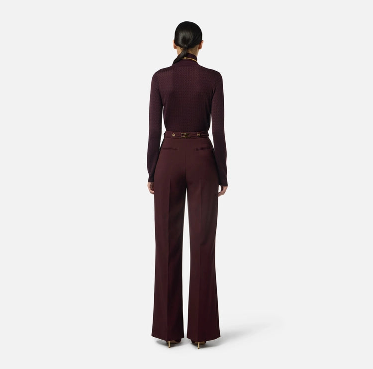 Pantaloni in crêpe con accessorio gioiello PA09956E2 Elisabetta Franchi
