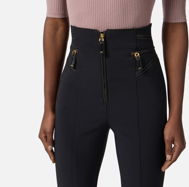 Pantaloni in crêpe con dettagli zip PA11956E2 Elisabetta Franchi