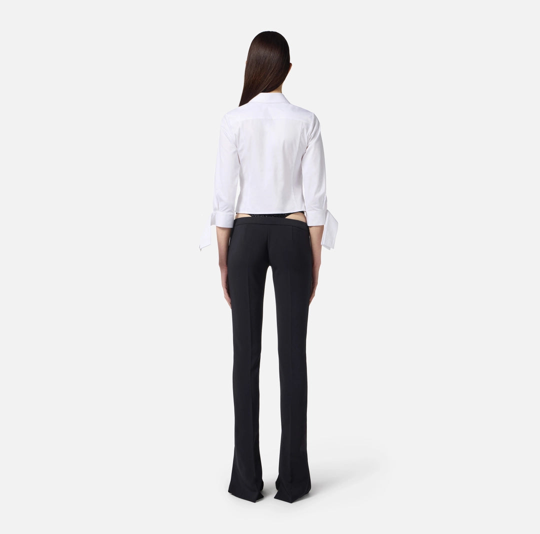 Pantaloni in crêpe leggero con cristalli PA12857E2 Elisabetta Franchi