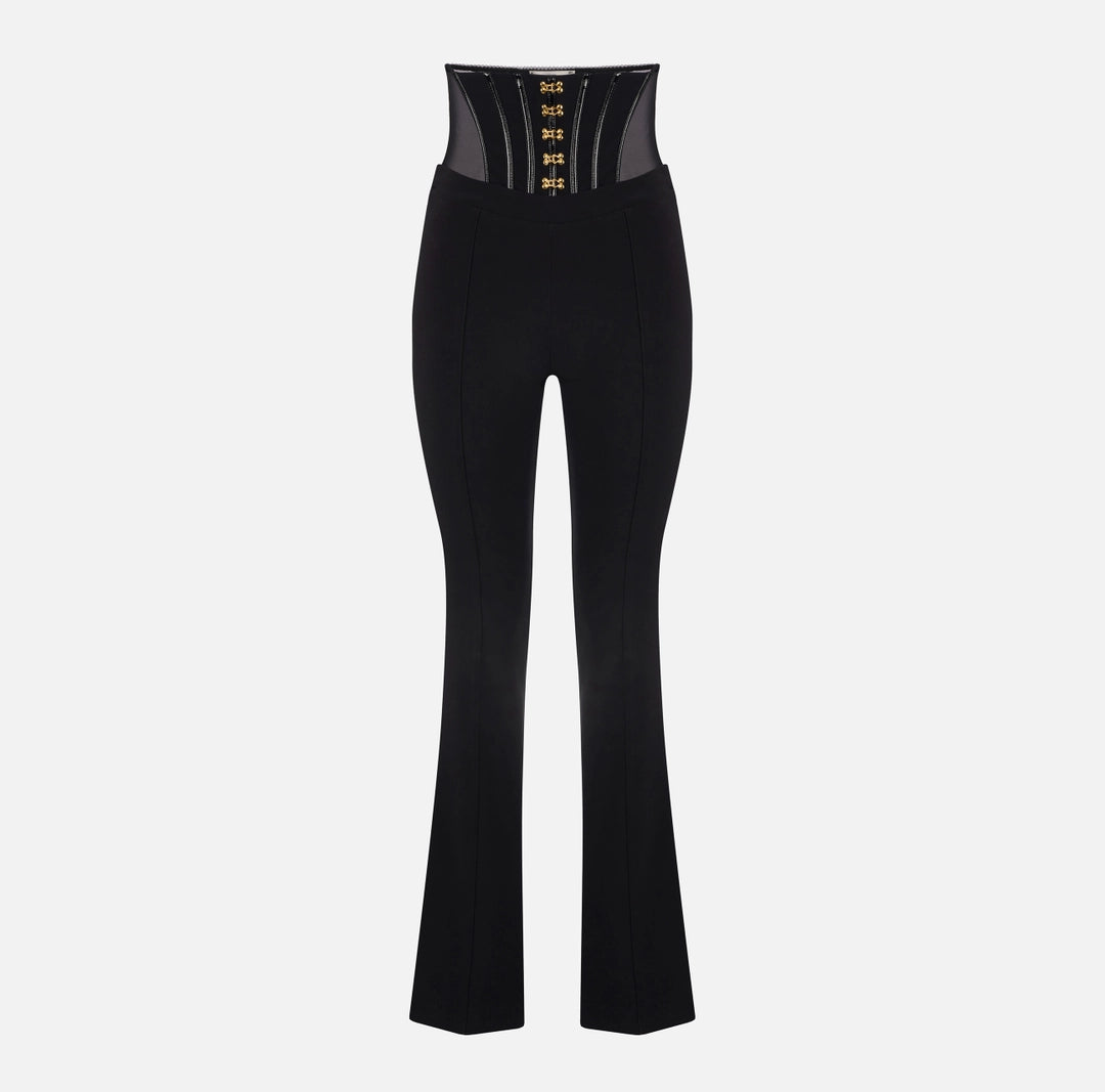 Pantaloni in crêpe leggero con ganci gioiello PA13257E2 Elisabetta Franchi