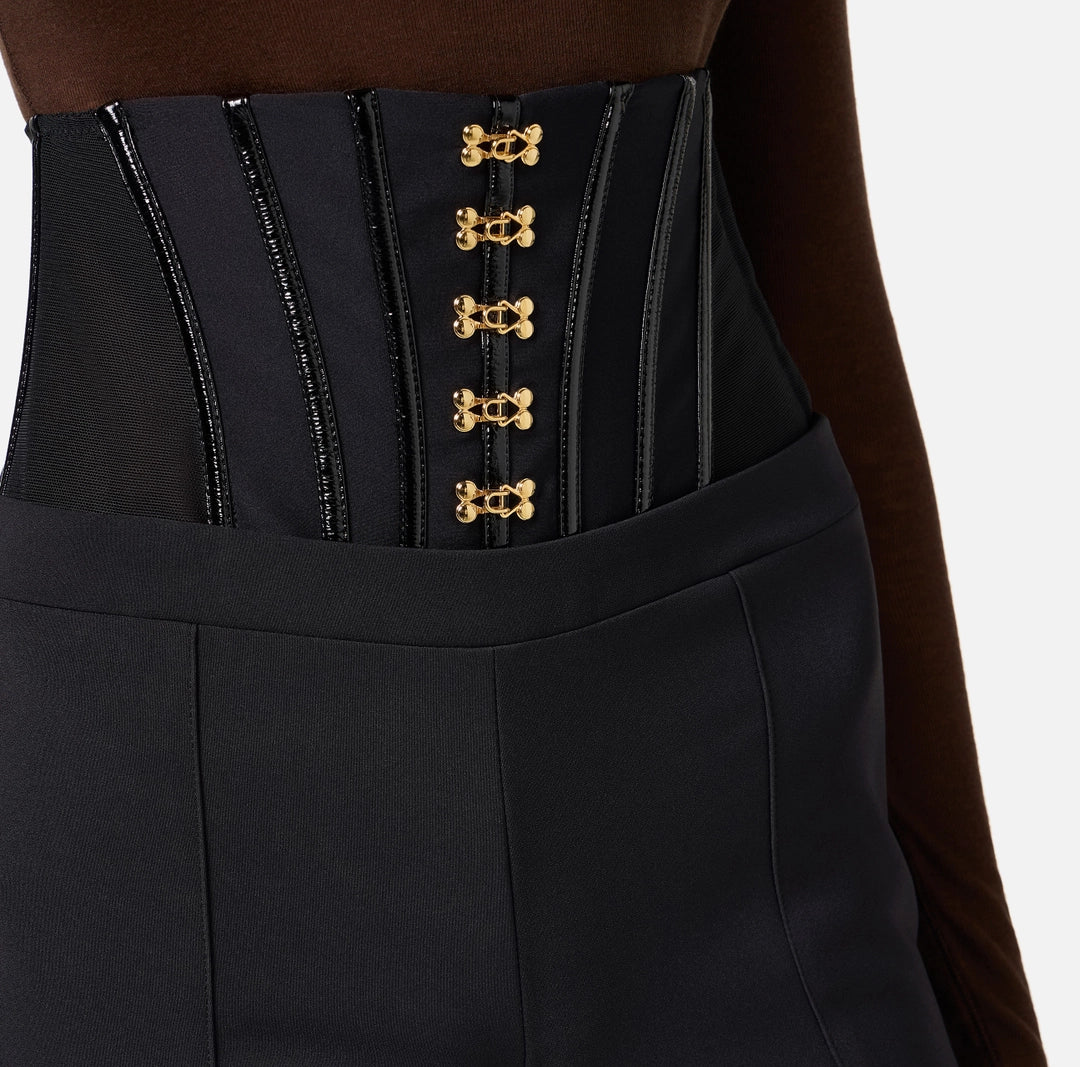 Pantaloni in crêpe leggero con ganci gioiello PA13257E2 Elisabetta Franchi