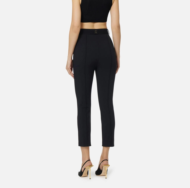 Pantaloni in tessuto tecnico bielastico con cintura PA13261E2 Elisabetta Franchi