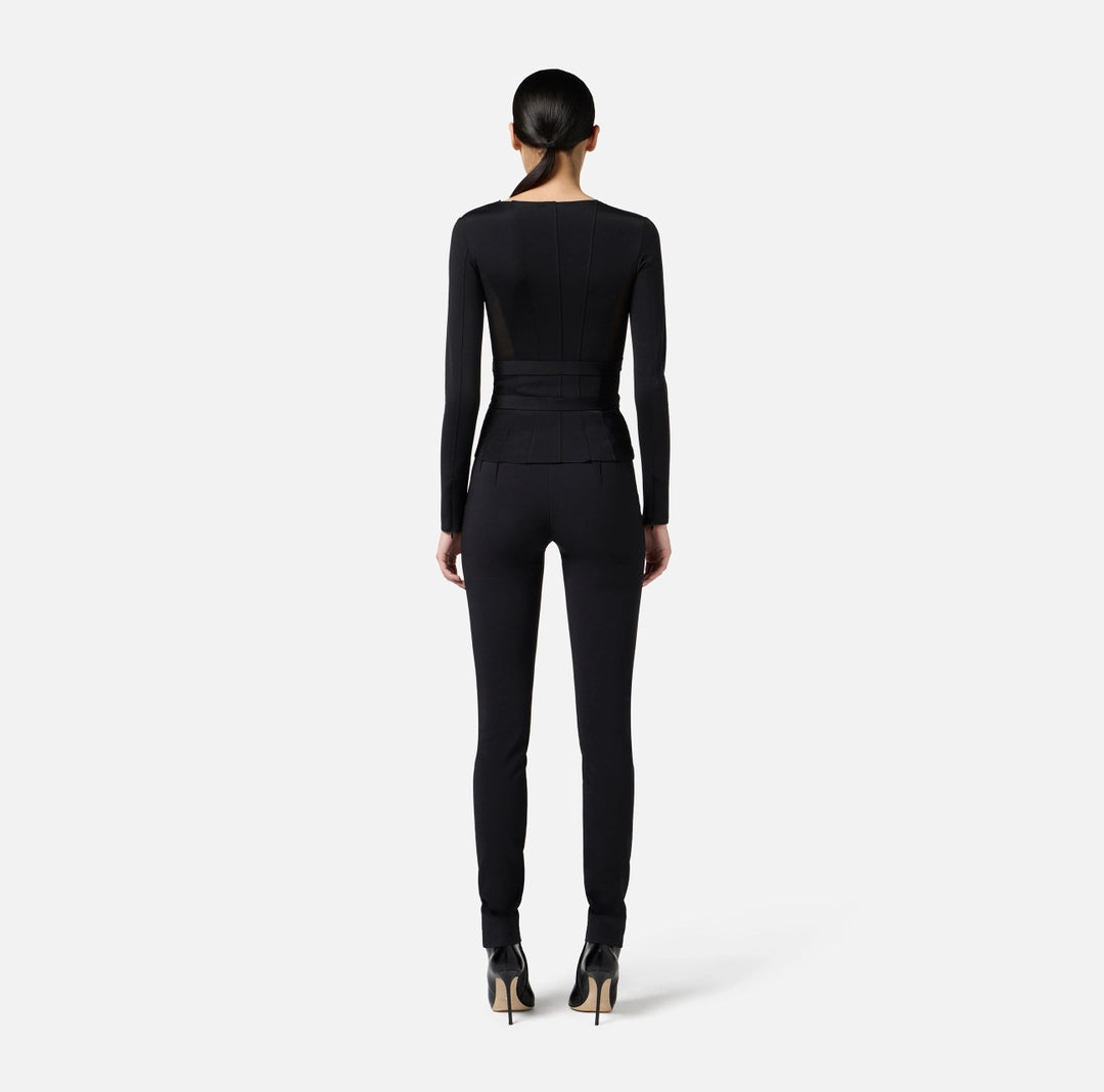 Pantaloni in crêpe leggero con cintura PA13457E2 Elisabetta Franchi