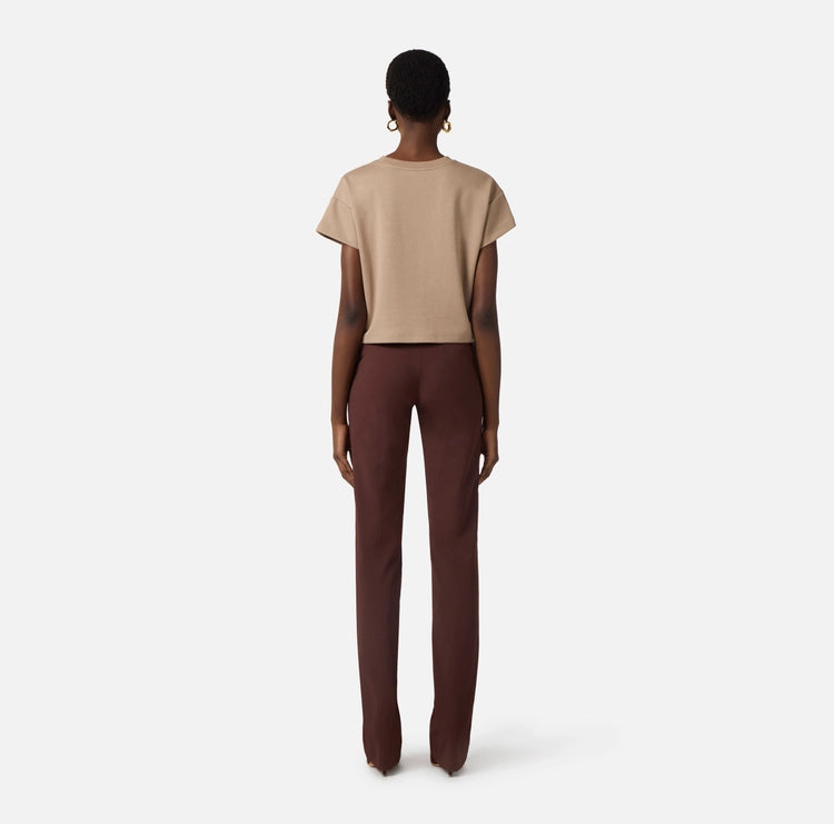 Pantaloni in tessuto tecnico bielastico con cintura PA17261E2 Elisabetta Franchi