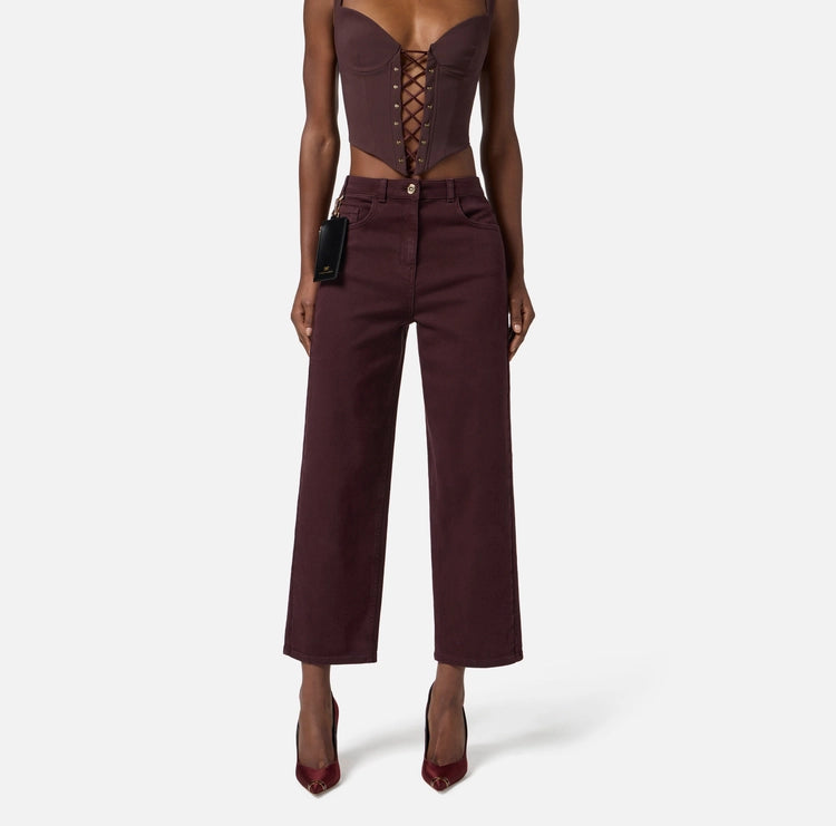 Jeans in drill di cotone PJ04D56E2 Elisabetta Franchi