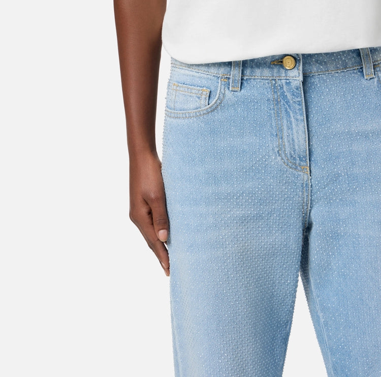 Jeans in denim con strass PJ06N56E2 Elisabetta Franchi