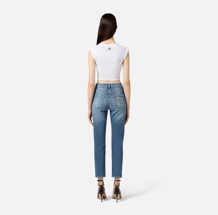 Jeans con logo embossed PJ07N56E2 Elisabetta Franchi