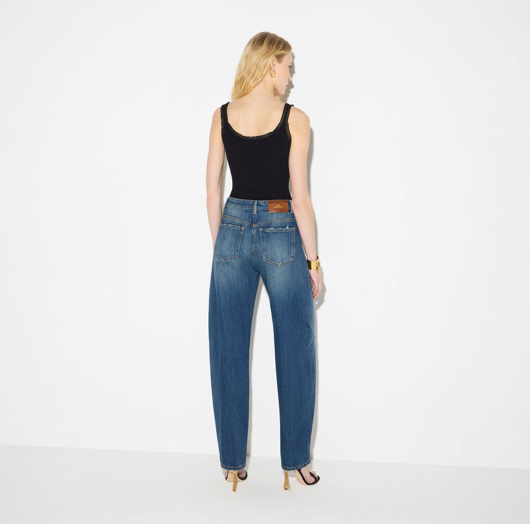 Jeans balloon con bottoni gioiello PJ10D66E2 Elisabetta Franchi