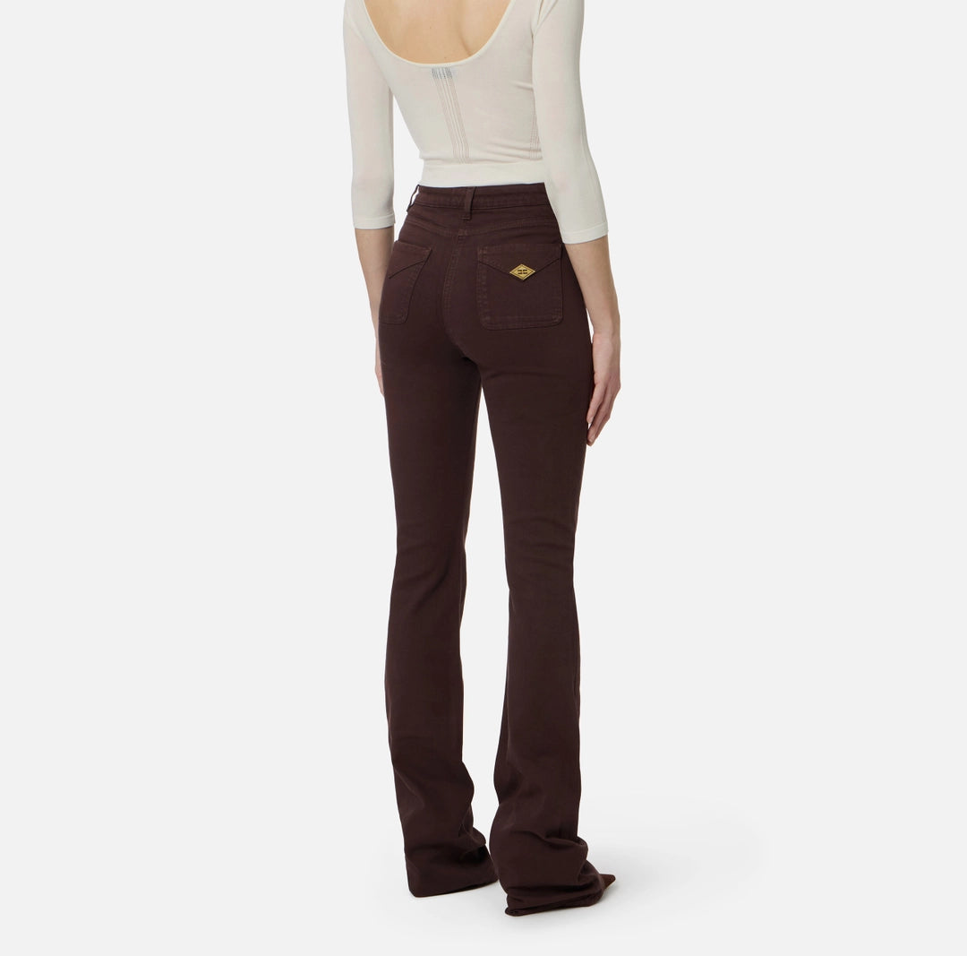 Jeans a zampa con taschini PJ22N61E2 Elisabetta Franchi