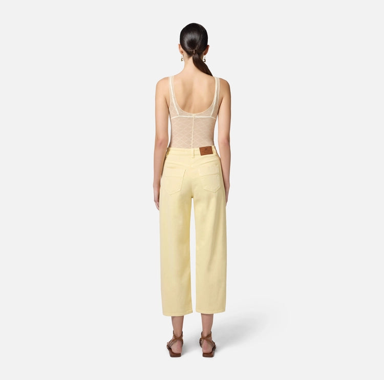 Jeans in cotone tinto con charm logato PJ87D51E2 Elisabetta Franchi