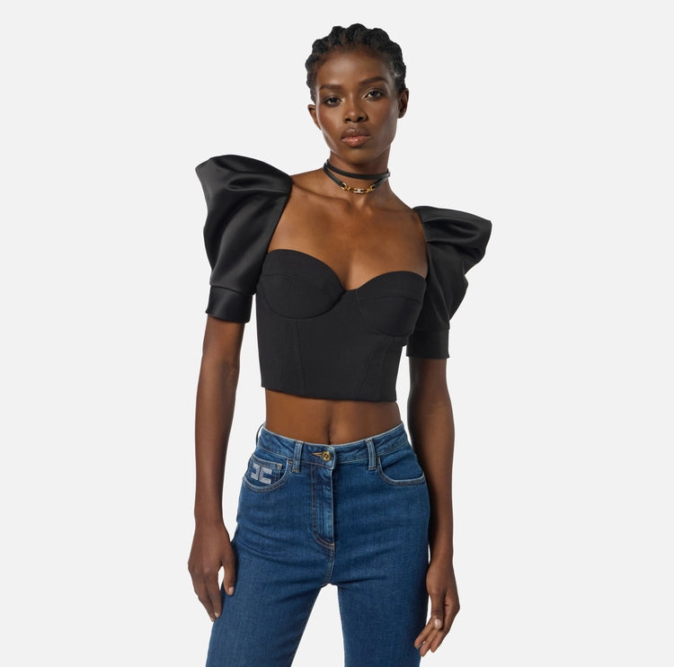 Top in crêpe e duchesse TO02656E2 Elisabetta Franchi