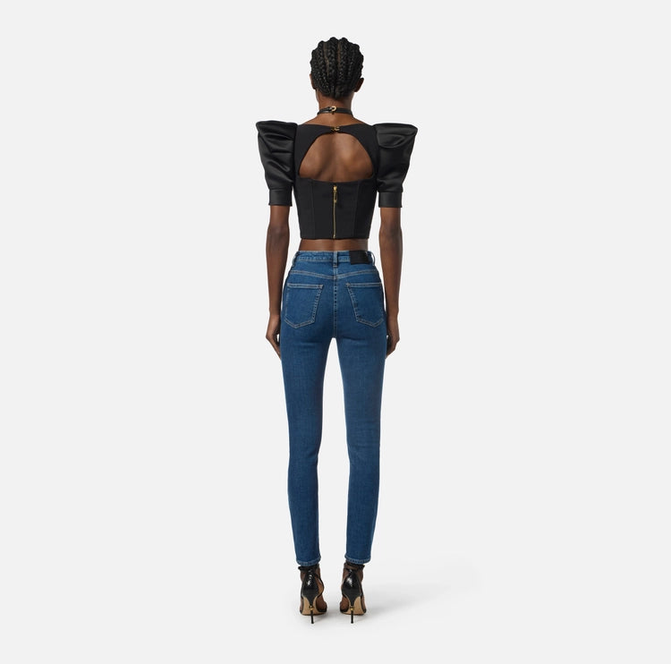 Top in crêpe e duchesse TO02656E2 Elisabetta Franchi