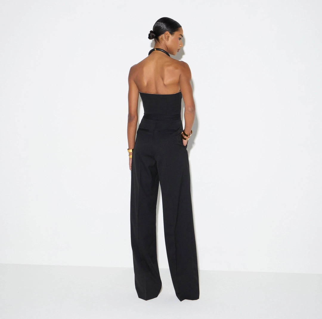 Tuta in gabardina con coppe gioiello TU07567E2 Elisabetta Franchi
