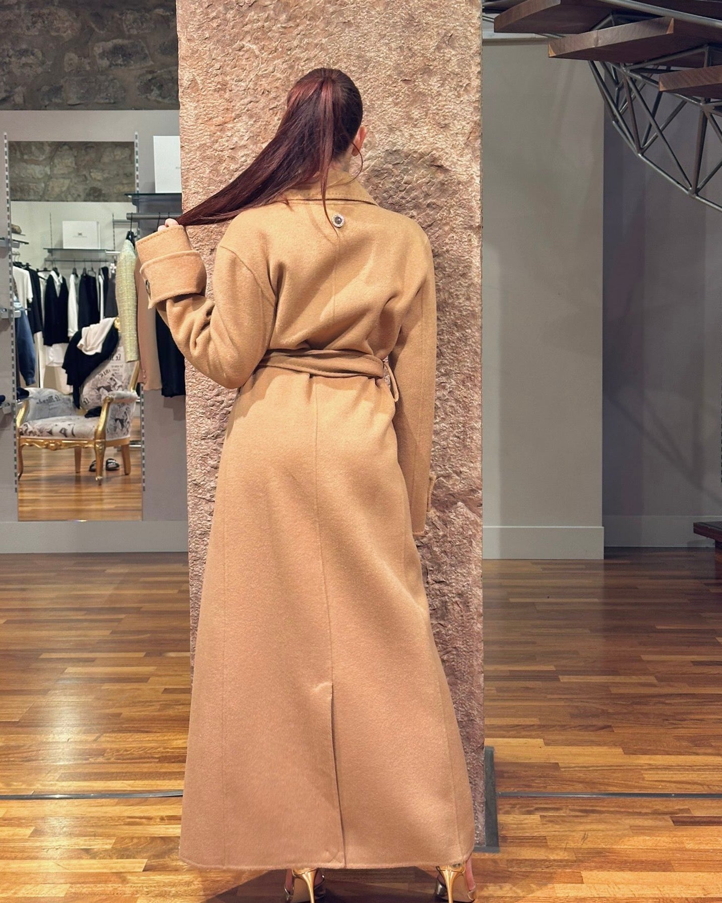 Cappotto lungo con cintura Fracomina