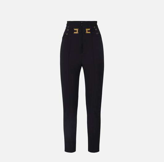 Pantaloni in doppio crêpe stretch con elastici PA15861E2 Elisabetta Franchi