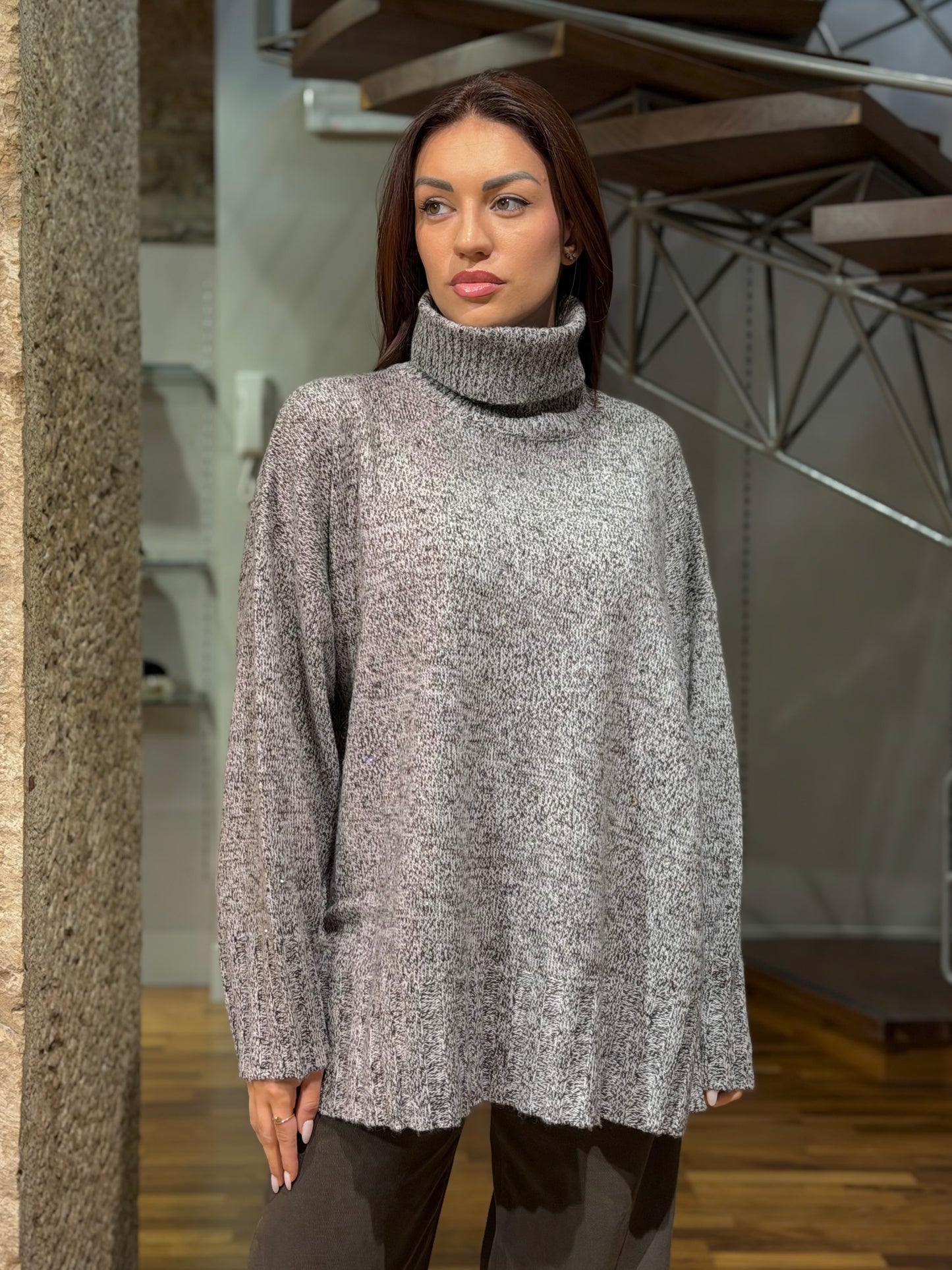 Dolcevita oversize con micropailettes Pinko