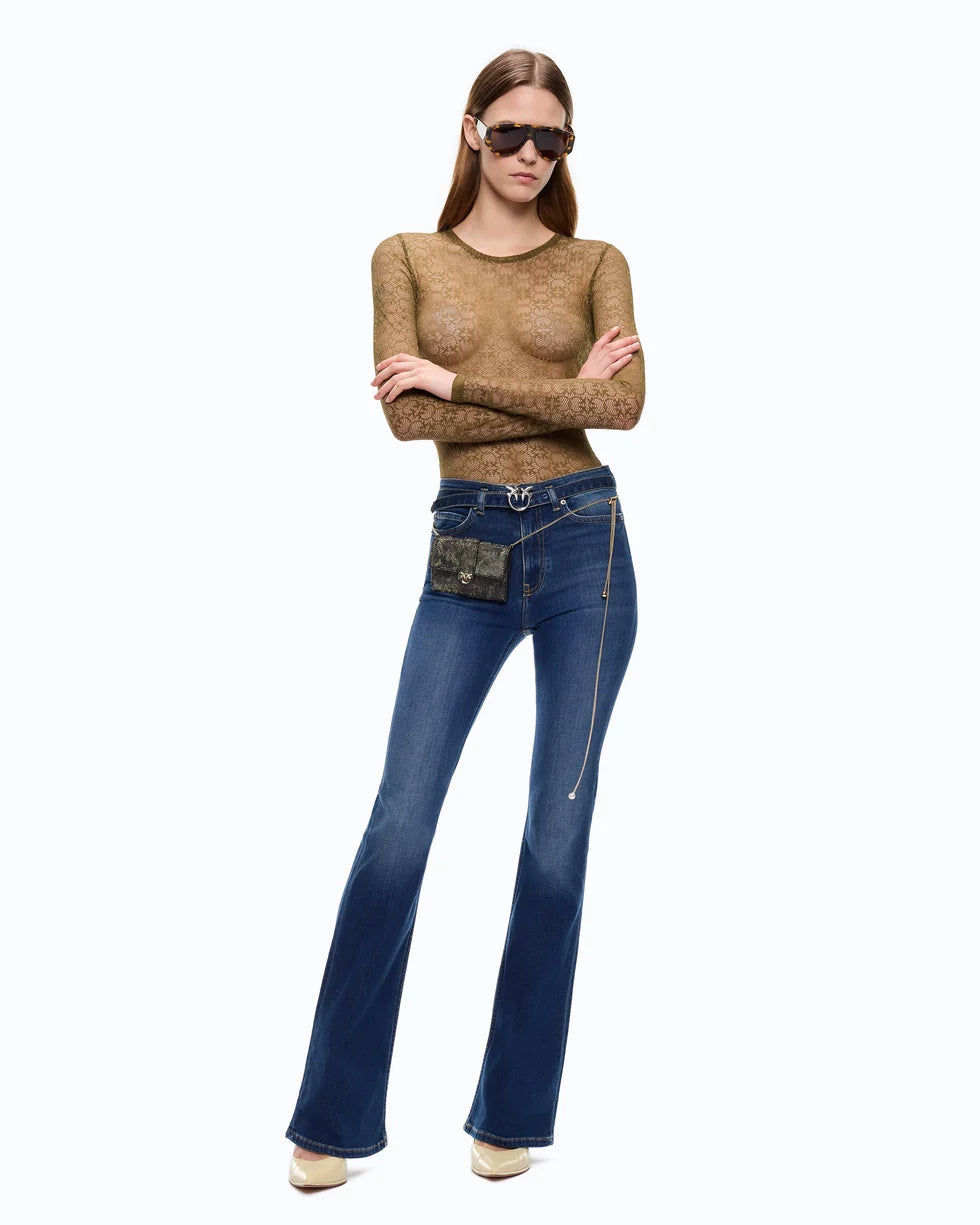 Jeans flared con cintura Pinko