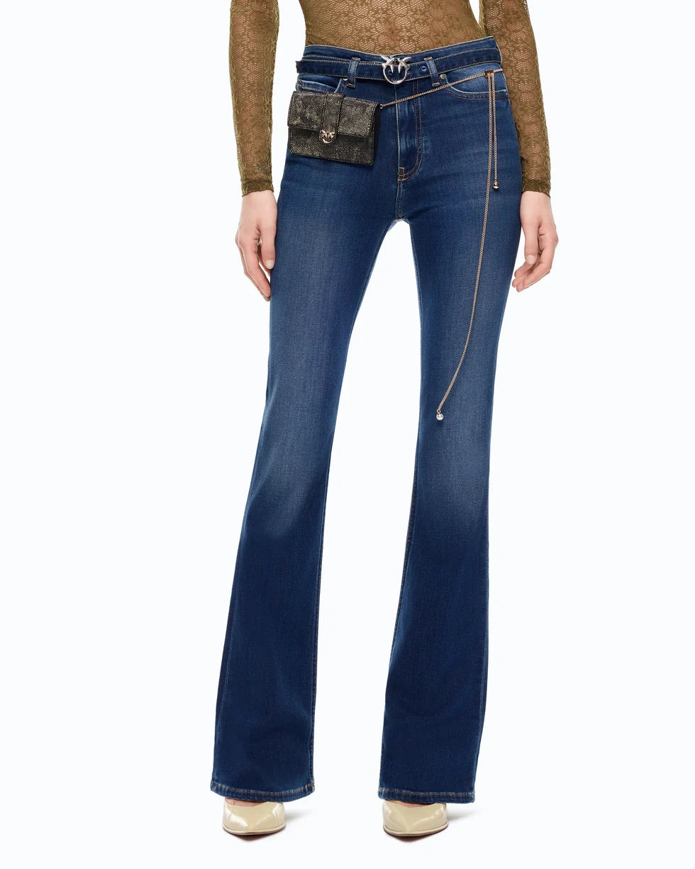 Jeans flared con cintura Pinko