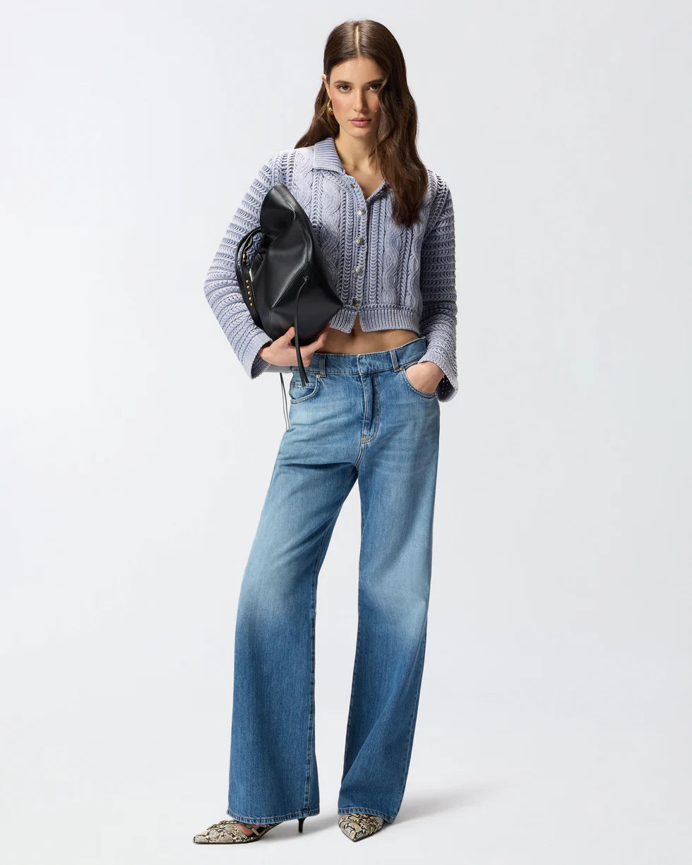 Jeans wide leg con scoloriture Pinko