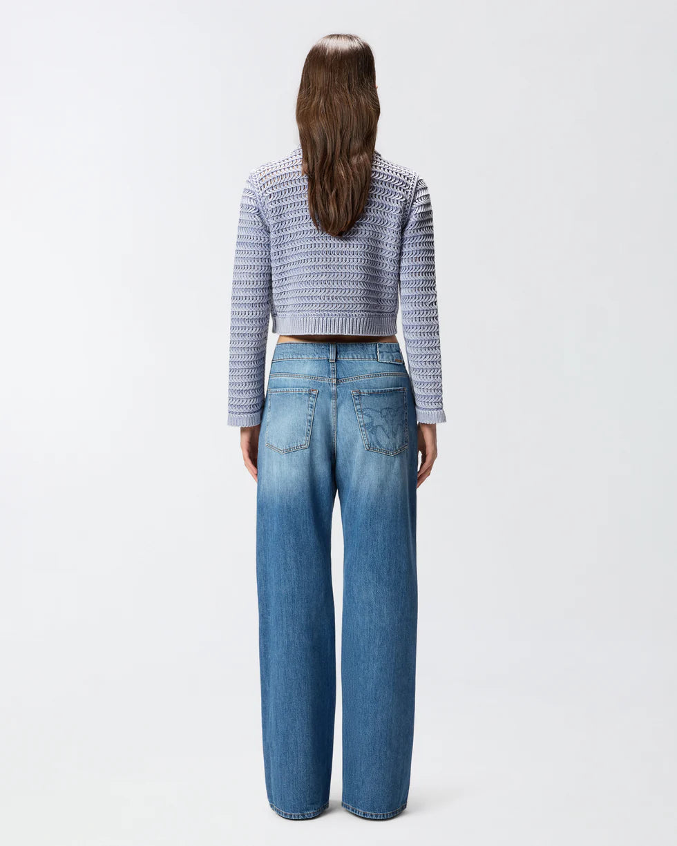 Jeans wide leg con scoloriture Pinko