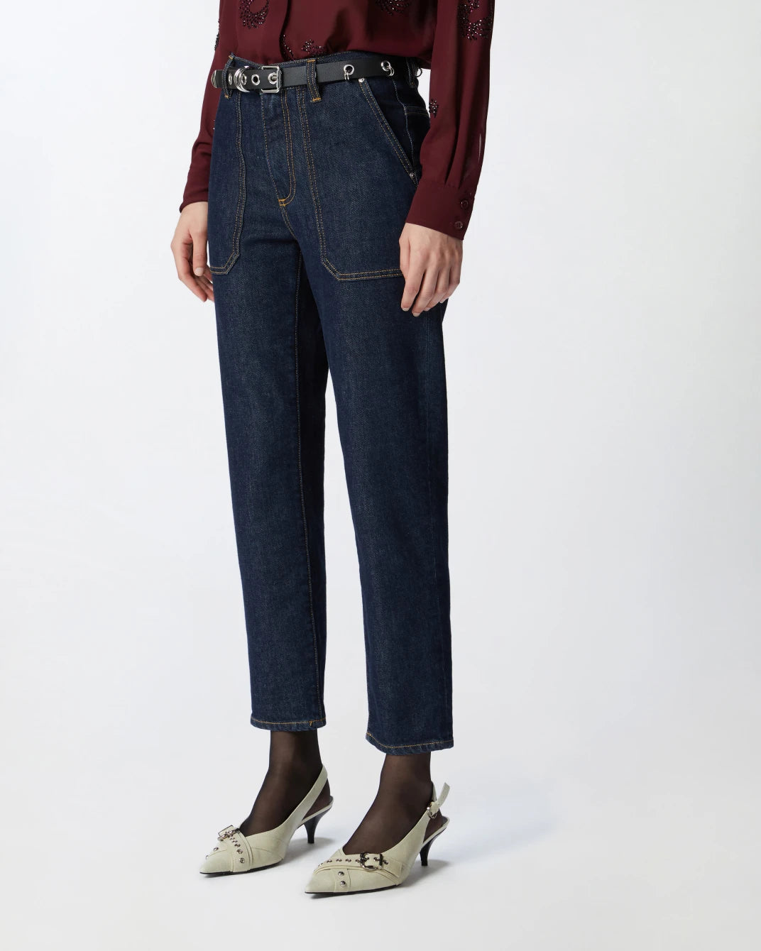 Jeans workwear lavaggio scuro Pinko