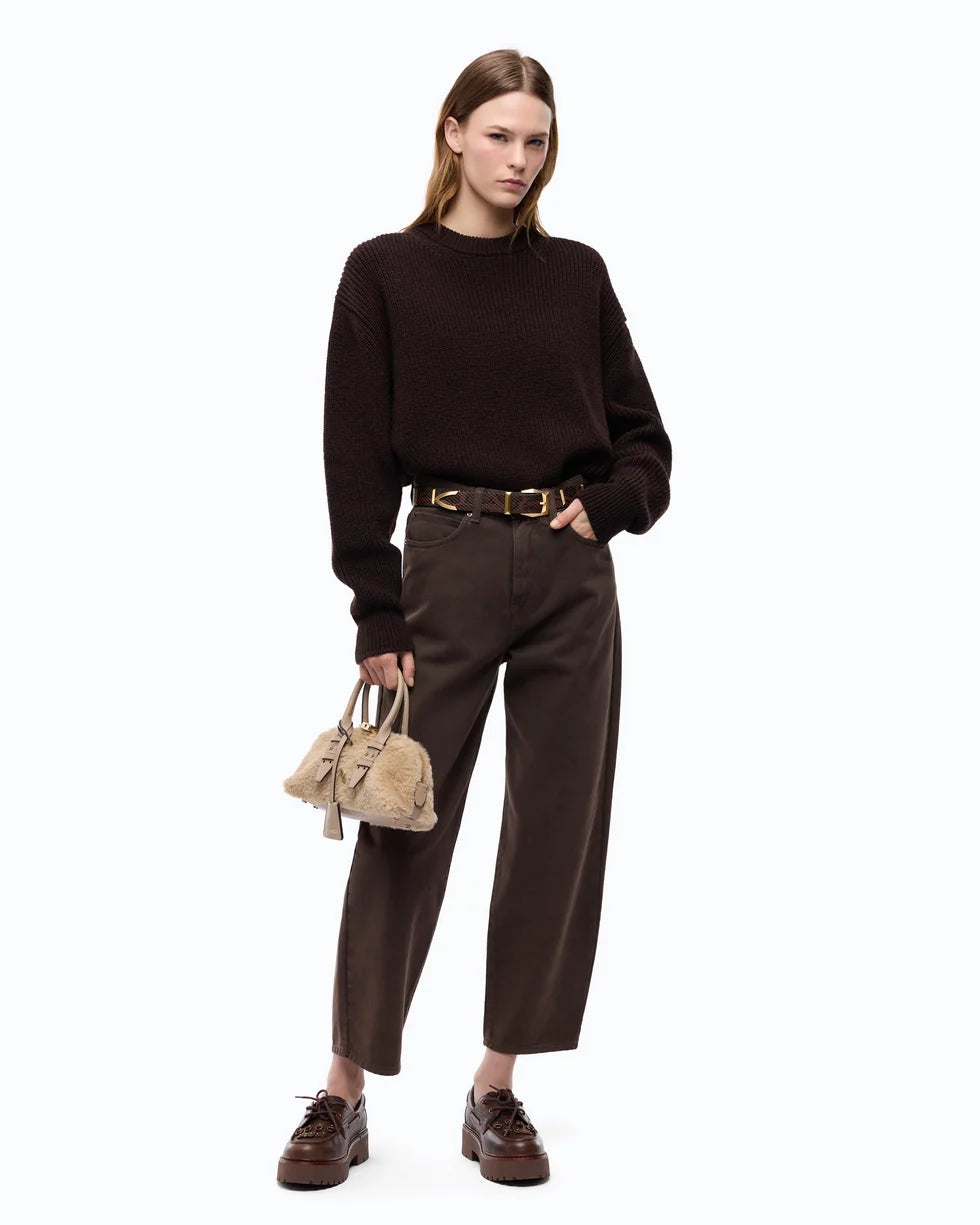 Pantaloni barrel fit in bull denim Pinko