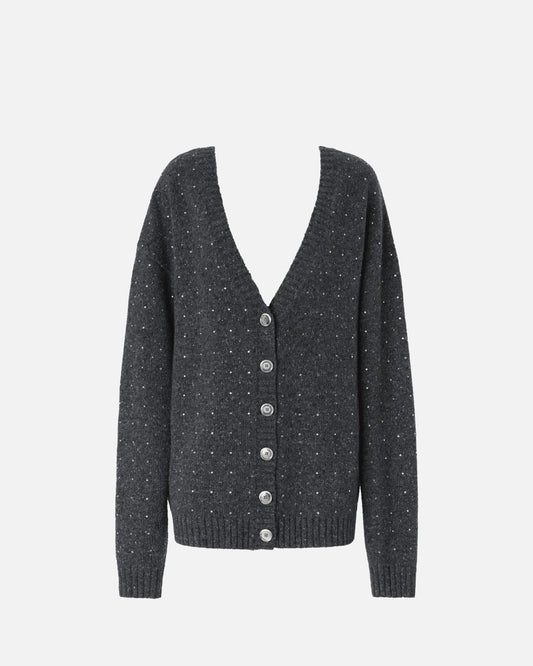 Cardigan scollo a V con strass Pinko