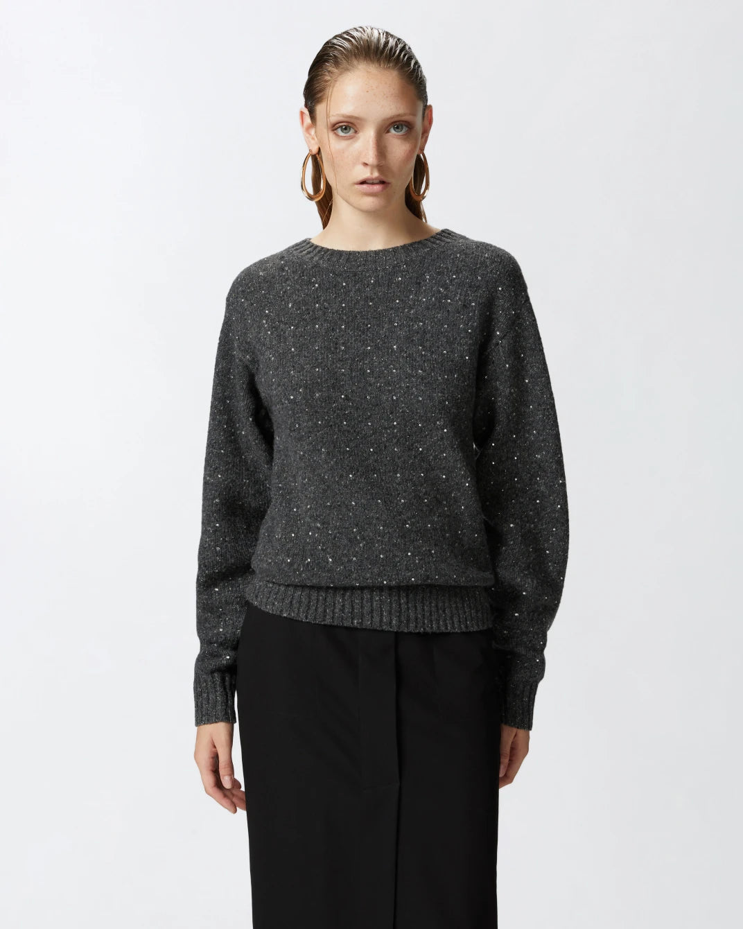 Maglione misto alpaca con strass Pinko