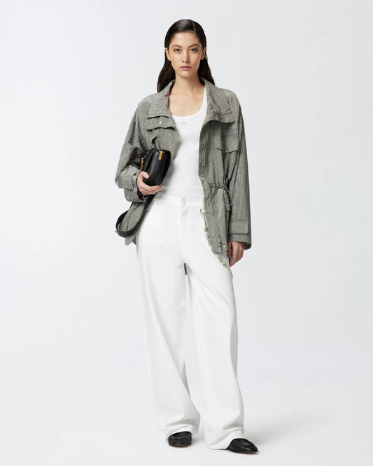 Pantaloni larghi loose fit con catena gioiello Pinko