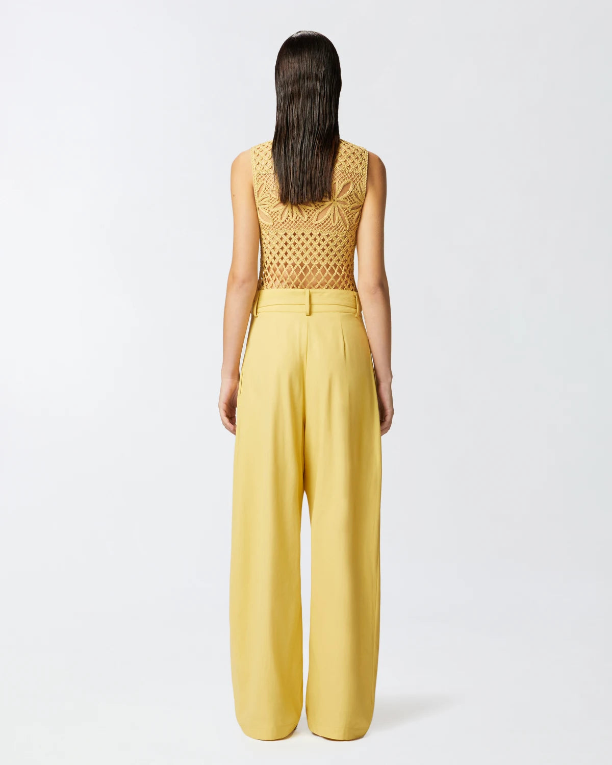 Pantaloni larghi con cinturini in vita Pinko