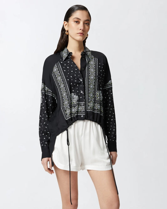 Camicia asimmetrica stampa bandana Pinko