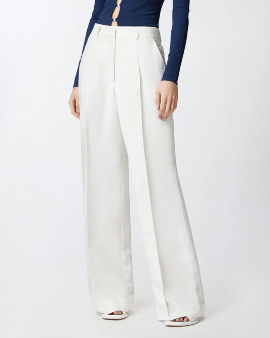 Pantaloni palazzo in lino con tasche Pinko