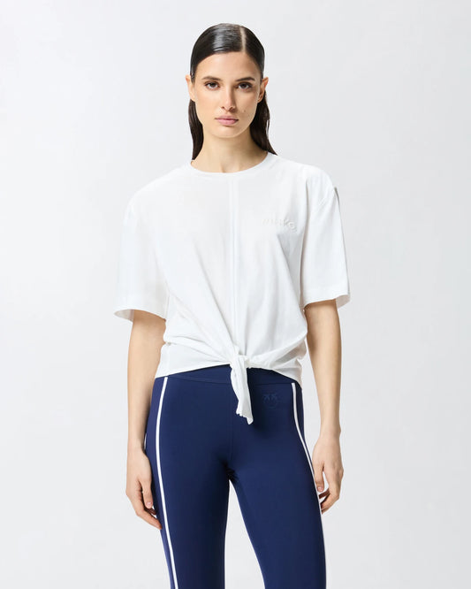 T-shirt corta con nodo davanti Pinko