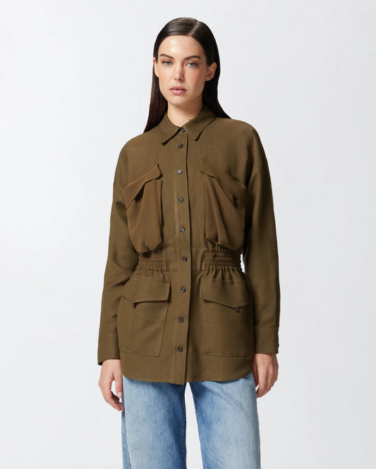 Giacca camicia leggera con tasche Pinko