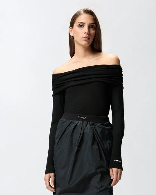 Maglia con collo sciallato Pinko