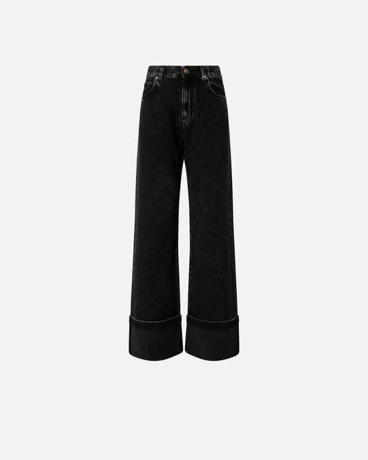Jeans wide-leg in denim black Pinko