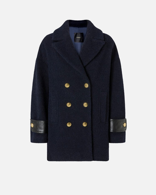 Cappotto caban corto doppiopetto in bouclé Pinko
