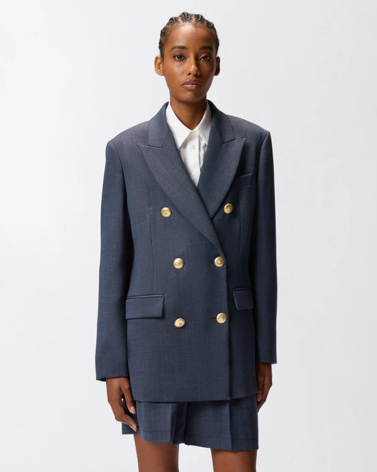 Blazer doppiopetto in lana con bottoni dorati Pinko