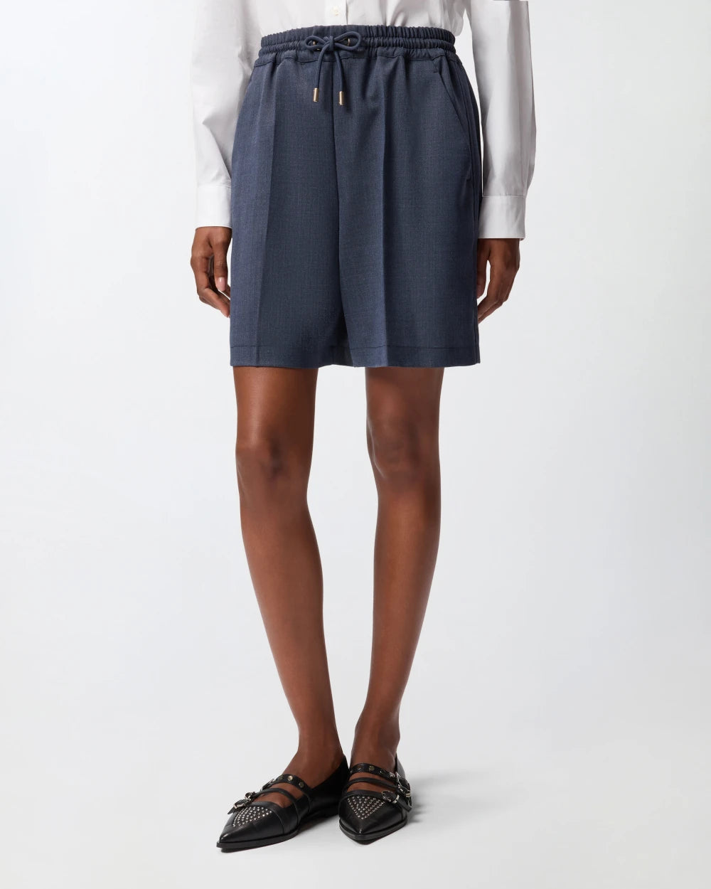Pantaloncini shorts in lana armaturata Pinko