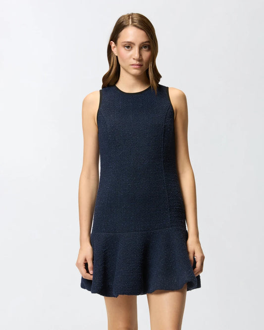 Abito smanicato scampanato in tweed fantasia Pinko
