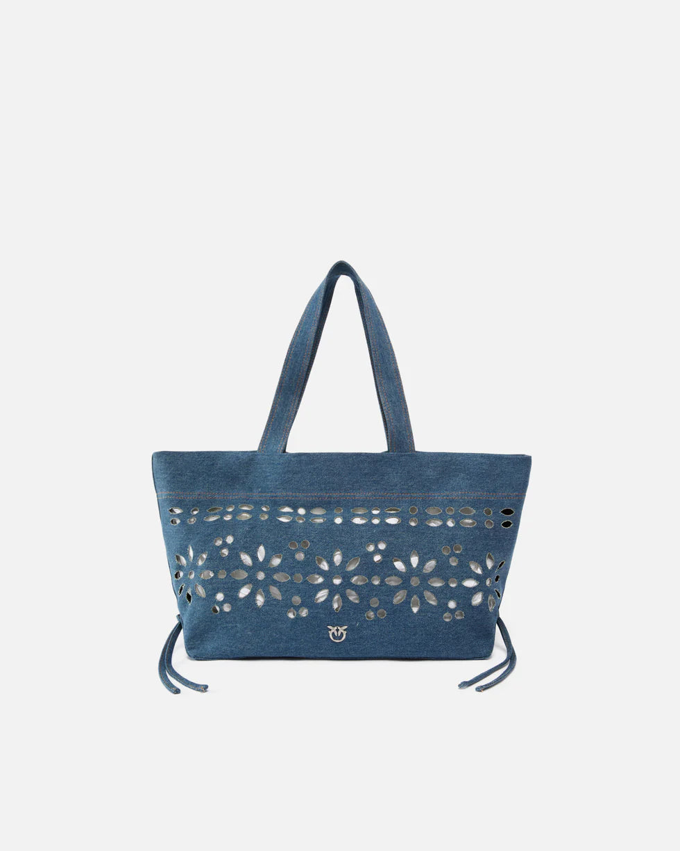 Borsa shopper media in denim sangallo Pinko