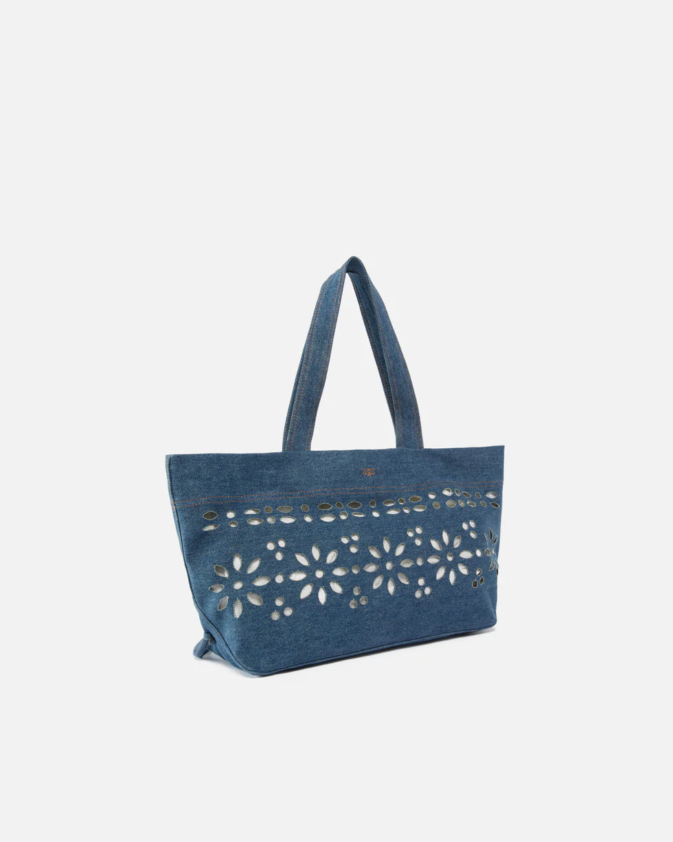 Borsa shopper media in denim sangallo Pinko