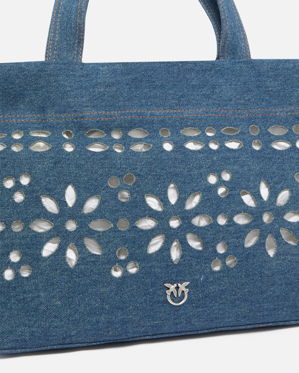Borsa shopper media in denim sangallo Pinko
