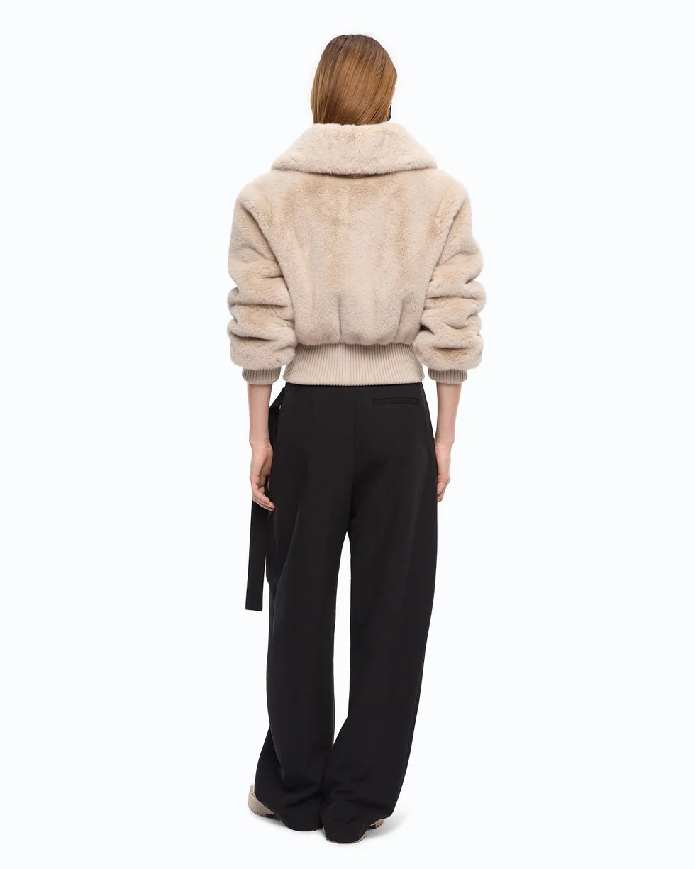 Bomber in tessuto effetto pelliccia Pinko