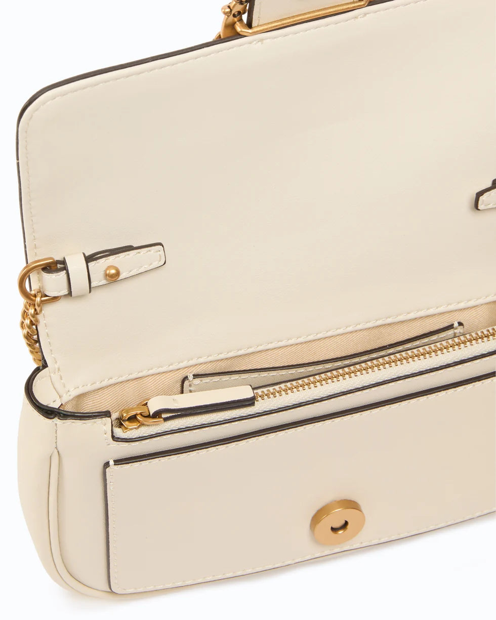 Borsa a spalla piccola Love Bag Pocket in pelle con fibbia gioiello Pinko
