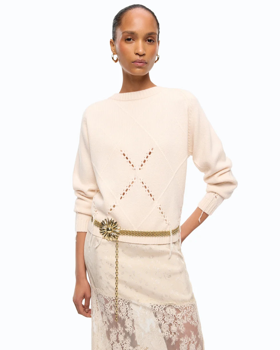 Maglione in lana e cashmere con maxi rombi Pinko