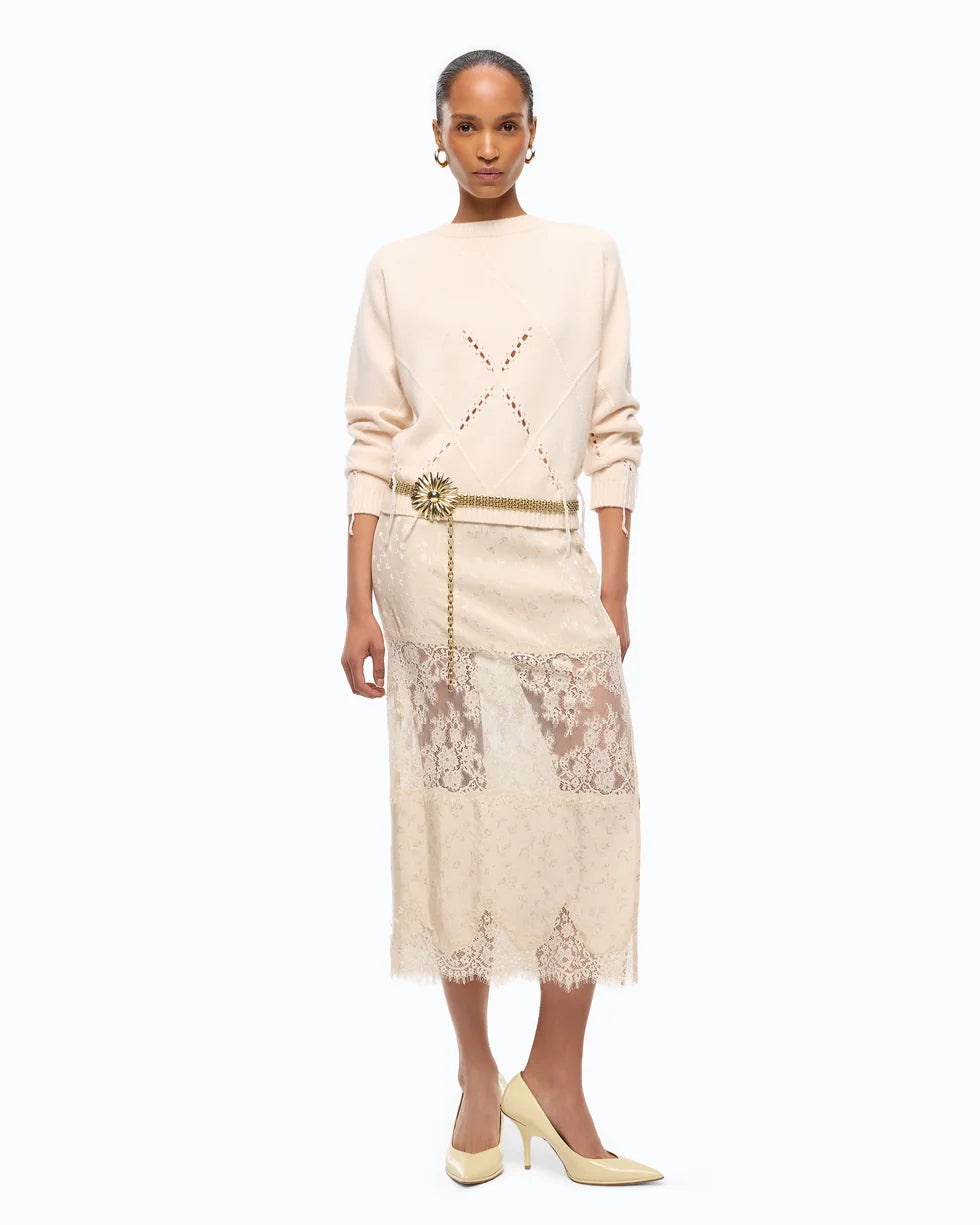Maglione in lana e cashmere con maxi rombi Pinko